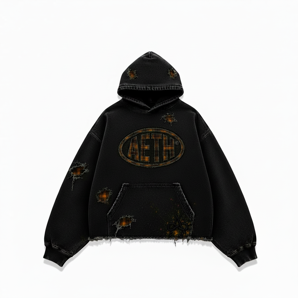 Patchwork AETH Hoodie -Burnt